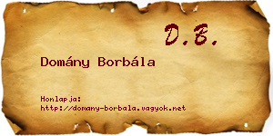 Domány Borbála névjegykártya