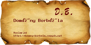 Domány Borbála névjegykártya