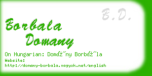 borbala domany business card
